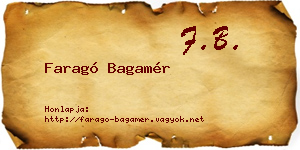 Faragó Bagamér névjegykártya